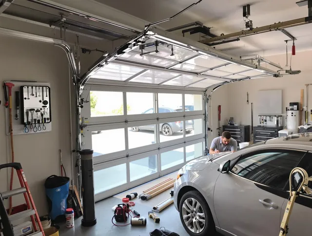 Garage door noise reduction service by Milford Garage Door Repair in Milford