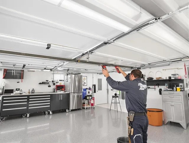 Overhead garage door repair service by Milford Garage Door Repair in Milford
